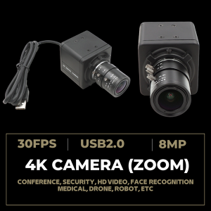 4K 8MP USB Camera with 1/2.5″IMX317 Image Sensor, 3840*2160 Webcam for Pro Streaming/Online Teaching/Video Calling/Zoom/Skype