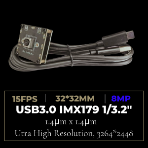 8MP USB3.0 Auto Focus Camera Module IMX179 3264×2448 15fps for Industrial Inspection