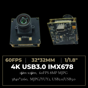 4K USB3.0 Camera Module 8MP with 1/1.8″IMX678 Image Sensor, 3840*2160 Webcam Board Module for Pro Streaming/Online Teaching/Video Calling/Zoom/Skype