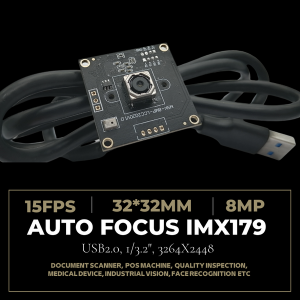 Caméra USB 8MP 1080P à mise au point automatique avec capteur CMOS IMX179 1/3.2 ", carte webcam haute vitesse UVC USB2.0 120fps avec microphone
