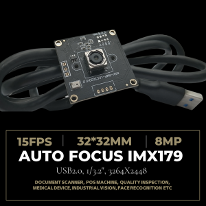 8MP 1080P オート フォーカス USB カメラ、1/3.2 インチ CMOS IMX179 センサー、120fps UVC USB2.0 高速 Web カメラ ボード、マイク付き