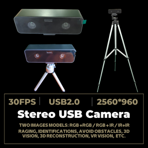 1.3MP Frame-Rate-Synchronized 960p 3D video Double Lens USB2.0 webcam with1280*2*960 IR+RGB, 30FPS UVC Binocular VR camera