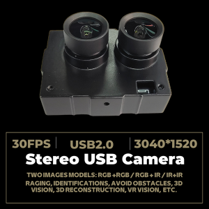 5MP Frame-Rate-Synchronized, Lens-Movable Stereo USB Camera with 1/3″ OV4689+OV4689 sensor, 1520*2*1520 Non Distortion 30fps USB Camera, 1080P HD OTG UVC Plug Play 3D Stereo Face Recognition ...