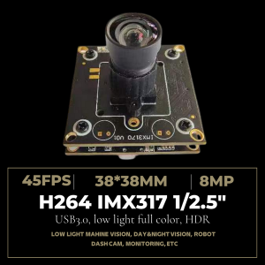 4K 8MP USB3.0 H264 Camera Module with 1/2.5″IMX317 Image Sensor, 3840*2160 Webcam Board Module for Pro Streaming/Online Teaching/Video Calling/Zoom/Skype